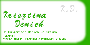 krisztina denich business card